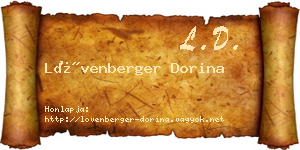 Lövenberger Dorina névjegykártya